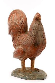 American Polychrome Wood Rooster, 1879