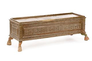 Middle Eastern Footed Brass Prayer Box