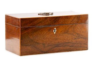 William IV Stained Oak Tea Caddy, 19th C.