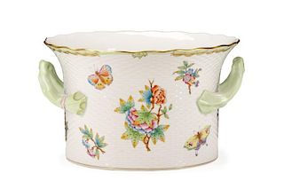 Herend Queen Victoria Porcelain Cache Pot