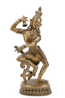 Nepalese Bronze Dancing Bodhisattva Figure