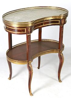 A EARLY 20TH C. TRANSITIONAL LOUIS XVI STYLE SIDE TABLE