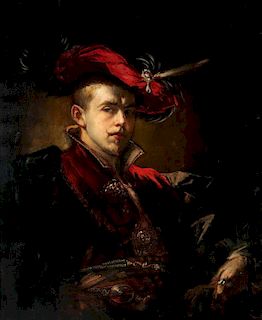 FOLLOWER OF REMBRANDT PORTRAIT OF A YOUNG MAN