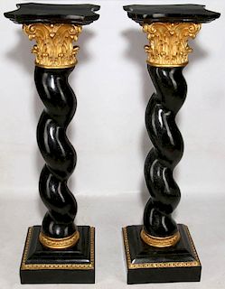 A PAIR OF LATE 20TH C, BAROQUE STYLE PEDESTALS
