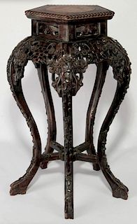 EARLY 20TH CENTURY CHINESE CARVED HARDWOOD TABLE