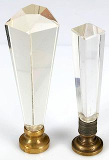 TWO DESK SEALS WITH ROCK CRYSTAL HANDLES