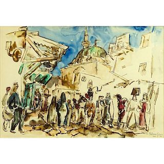 Chaim Gross, American (1904-1991) 1957 Watercolor, Jerusalem.