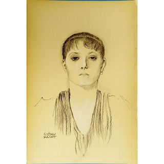 Possibly Gustav Klimt, Austrian (1862 - 1918) Pencil and gouache on paper "Portrait of a Lady"