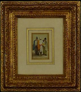Attributed to: Richard Parkes Bonington, British (1801-1828) Watercolor on paper "Peasants"