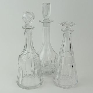 Lot of Three (3) Crystal Decanters.