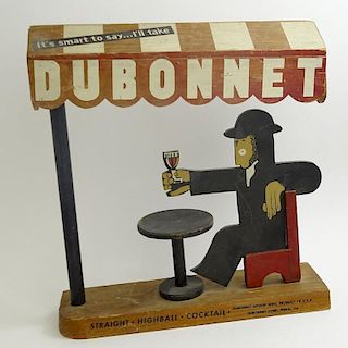 After: A.M. Cassandre, French (1901-1968) Carved Wood Dubonnet Display Sign.