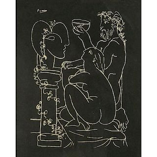 Pablo Picasso, Spanish (1881-1973) Black and White Lithograph.