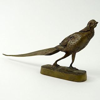 after: Alfred Jacquemart, French (1824-1896) Bronze Figurine "Pheasant"