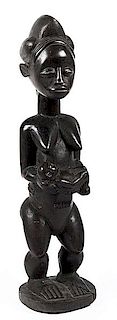 Ivory Coast Baule Mother and Child Sculpture 