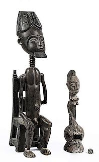 Asante Style and West African Style Seated Figures 