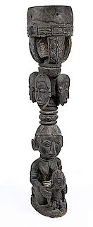 Guinea Baga Style Figural Drum Shell without Skin Top 