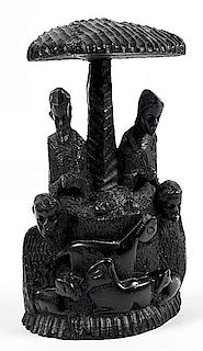 East African Style Carved Figural Group 