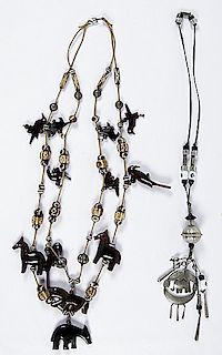 Two African Tourist Trade Figural Necklaces 