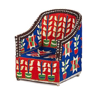 Nigeria Yoruba Style Beaded Armchair 