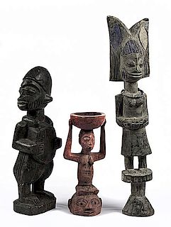 Nigeria Yoruba Style Figural Wood Carvings 