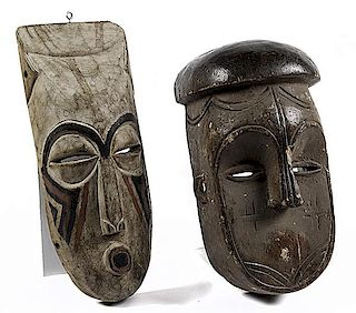 Kuba Style and Possibly Ibibio Style Masks 