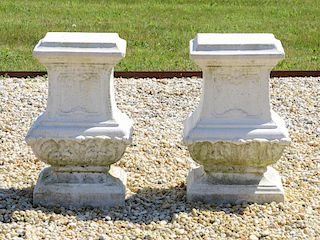 PAIR OF BAROQUE STYLE COMPOSITION PEDESTALS