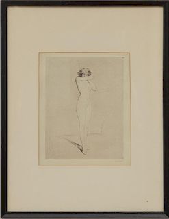 PENRHYN STANLAWS (1877-1957): STANDING FEMALE FIGURE WITH COVERED FACE; STANDING FEMALE FIGURE; AND RECLINING NUDE FIGURE
