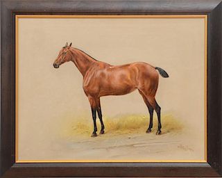 FRANTISEK STRAYBL (1853-1935): PRIZE HORSES: A PAIR OF PORTRAITS