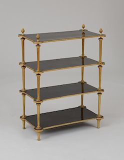 NAPOLEON III ORMOLU-MOUNTED BLACK LACQUER FOUR-TIERED ÉTAGÈRE