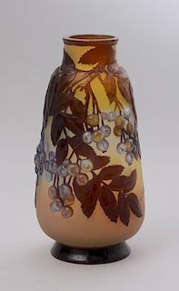 CAMEO CUT-GLASS VASE, IN THE STYLE OF GALLÉ