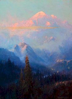 SYDNEY LAURENCE (1865-1940), Evening Mist on Mt. McKinley (1923)