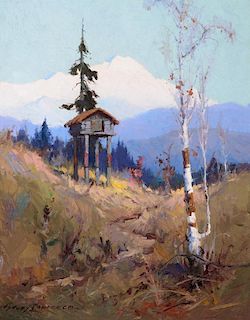 SYDNEY LAURENCE (1865-1940), Cache with Mt. McKinley