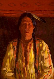 JOSEPH H. SHARP (1859-1953), White Weasel, Pueblo of Taos, NM