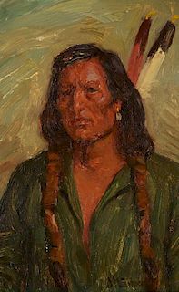 JOSEPH H. SHARP (1859-1953), Bear Breath, Sioux