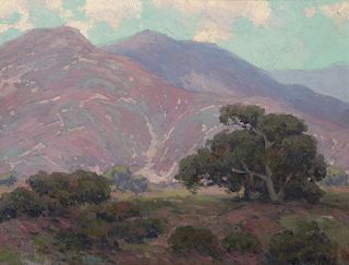 EDGAR PAYNE (1883-1947), Oaks in Mountain Landscape