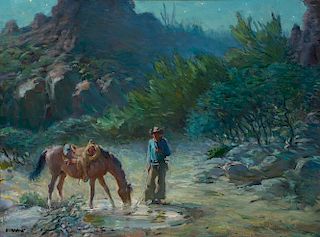 RAY STRANG (1893-1957), Moonlit Trail