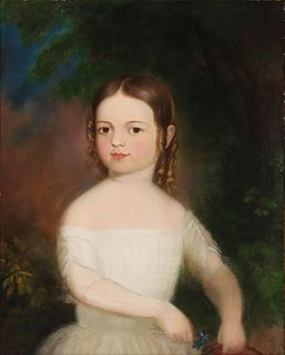 AN ATTRIBUTED 19TH C. PORTRAIT OF A YOUNG GIRL