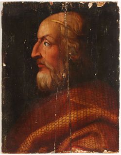 A CIRCA 17TH CENTURY PORTRAIT OF CHARLEMAGNE