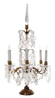 Louis XV Style Cut Crystal and Gilt