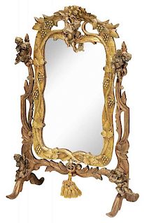 Carved Gilt Wood Vanity Mirror with