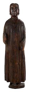 Antique Carved Walnut Figure of a
