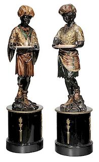 Pair Venetian Carved Wood and