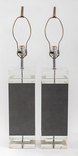 Karl Sringer Modern Lucite Table Lamps, Pr