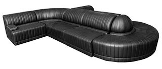 Roche Bobois Modern Leather 7 Piece Sectional Sofa