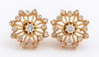 14K Yellow Gold Diamond Earrings & Jackets