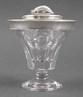 Elizabeth II Asprey Silver and Crystal Caviar Dish