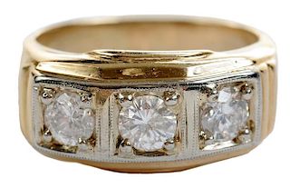 Gentleman's Gold and Diamond Ring
