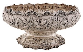 Kirk Repoussé Sterling Footed Bowl