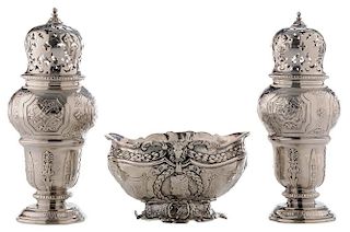 Pair French Silver Casters and