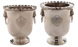 Two Old Sheffield Silver-Plate Wine